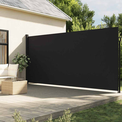 Tenda da Sole Laterale Retrattile Nera 220x300 cm | homemem39