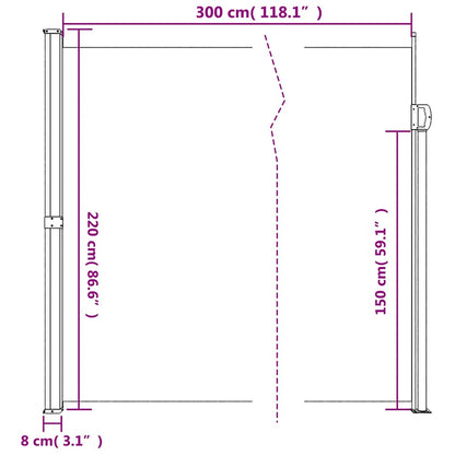 Tenda da Sole Laterale Retrattile Tortora 220x300 cm | homemem39