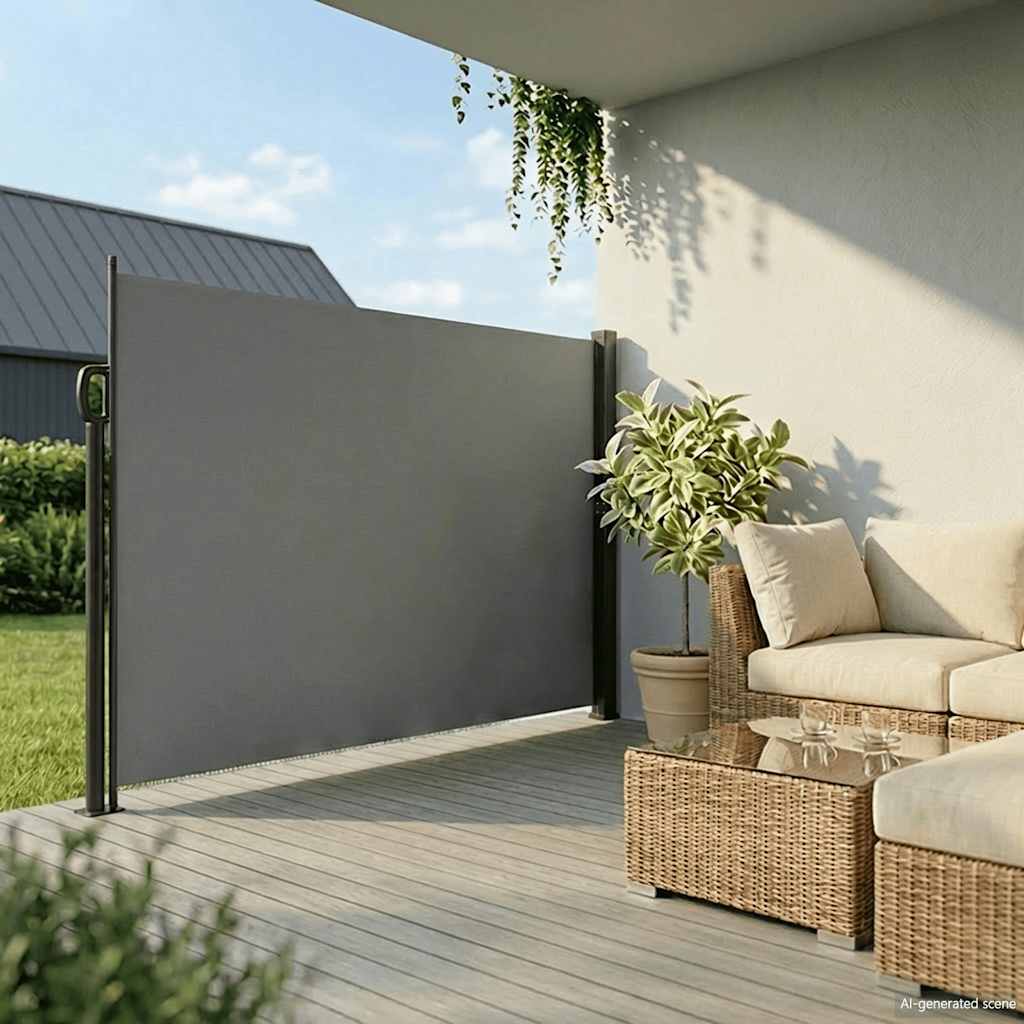 Tenda da sole laterale retrattile antracite 220x300 cm | homemem39