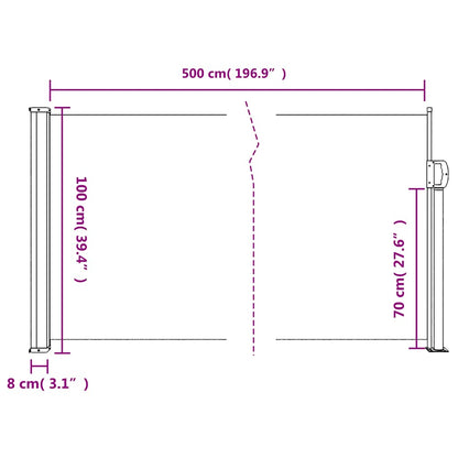 Tenda da Sole Laterale Retrattile Beige 100x500 cm | homemem39