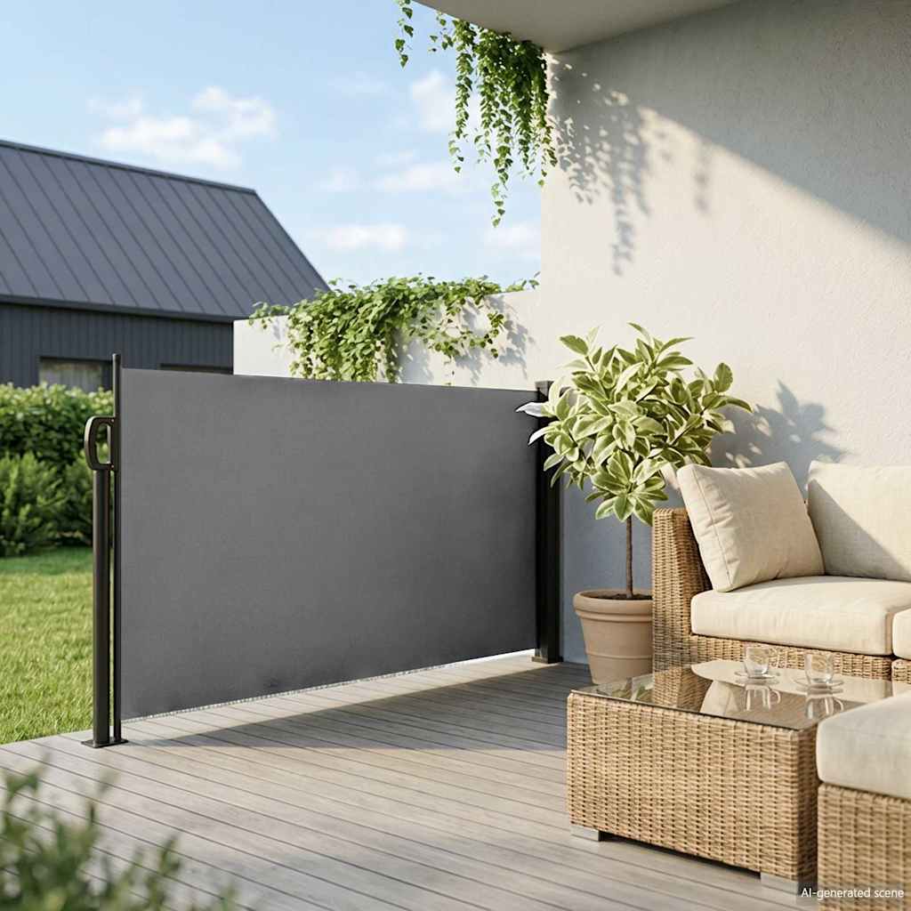 Tenda da sole laterale retrattile antracite 100x500 cm | homemem39