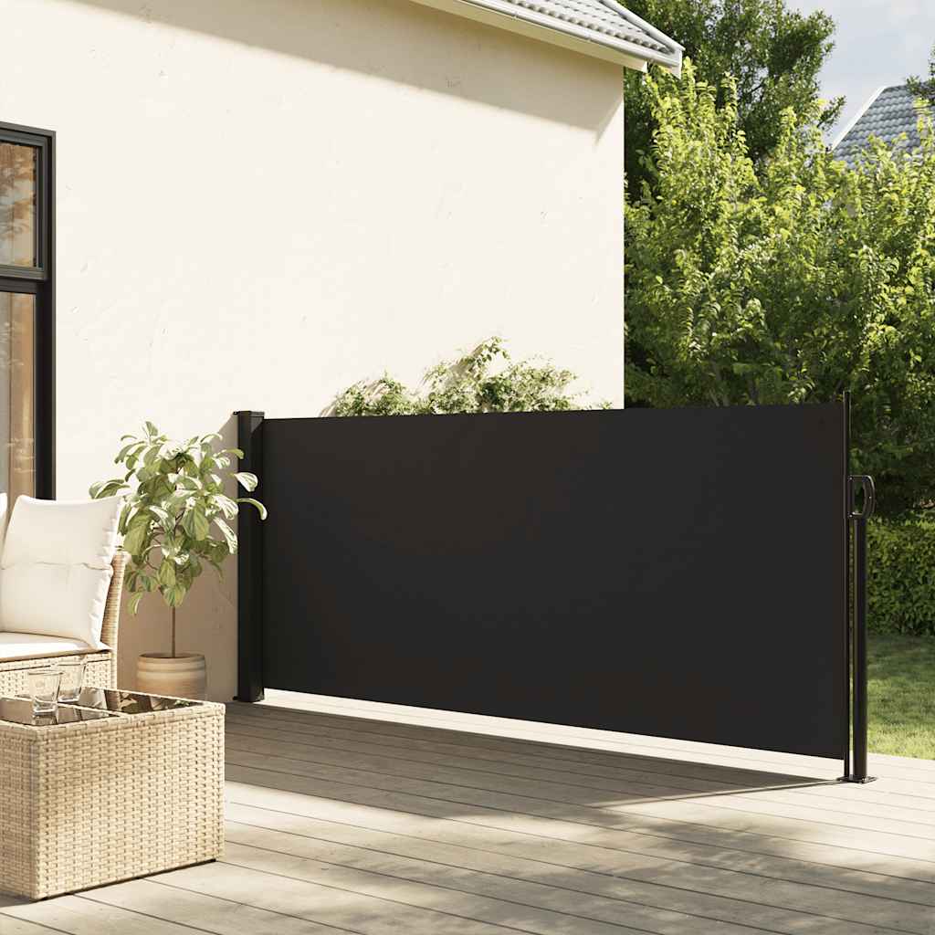 Tenda da Sole Laterale Retrattile Nera 120x500 cm | homemem39