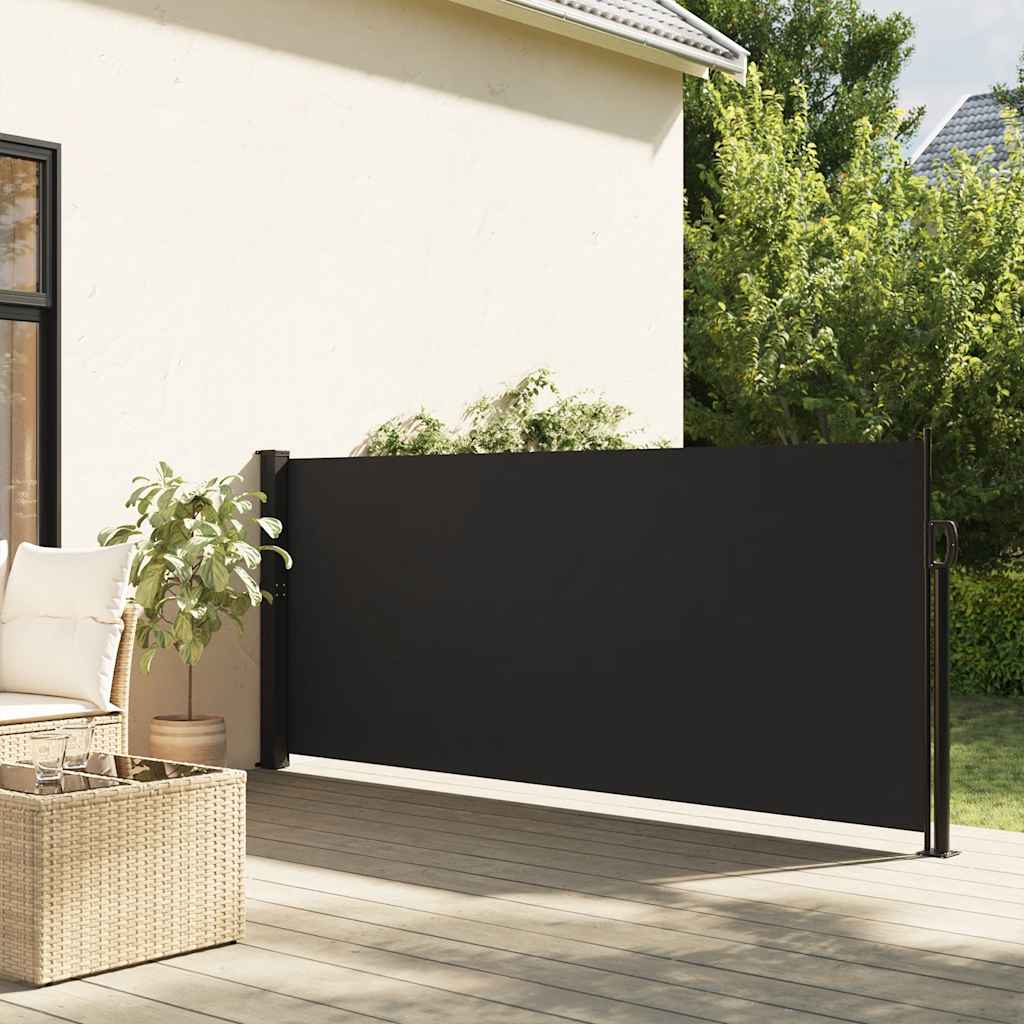 Tenda da Sole Laterale Retrattile Nera 140x500 cm | homemem39