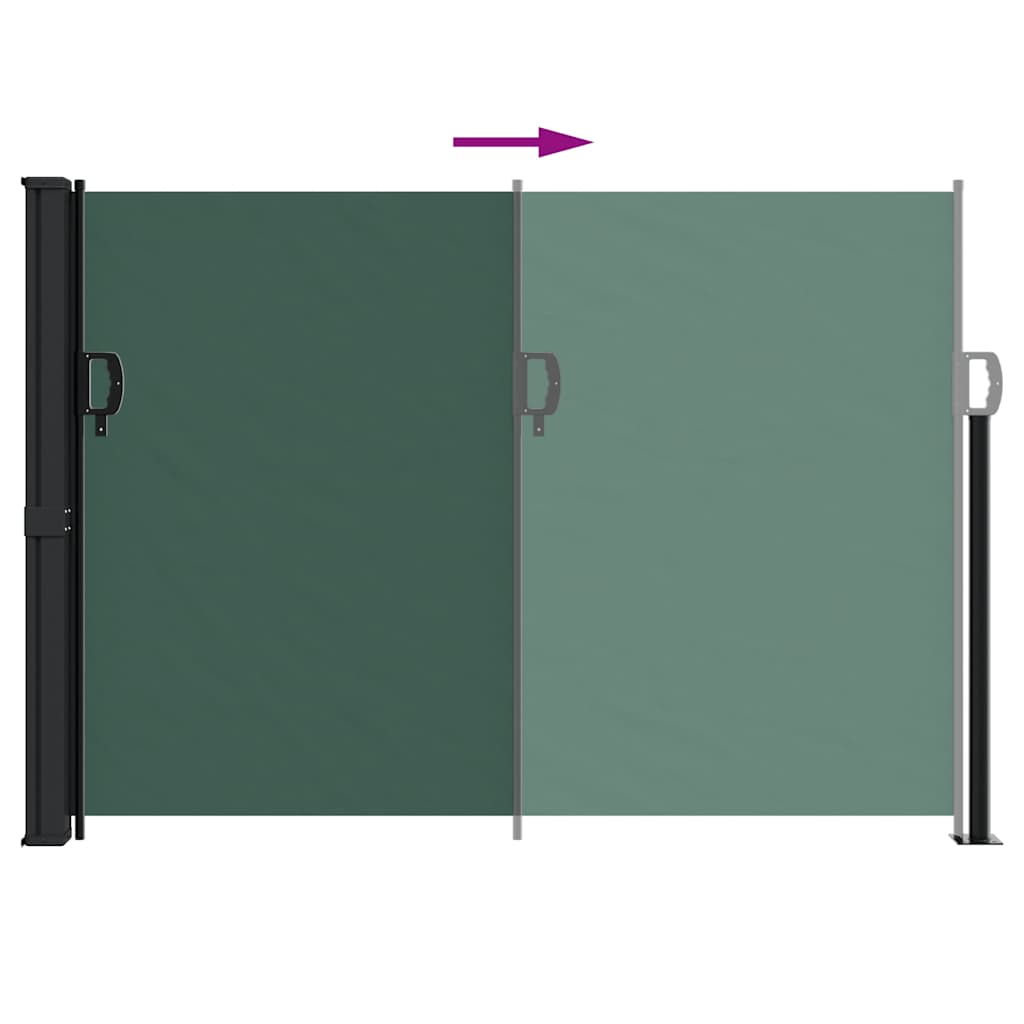 Tenda da Sole Laterale Retrattile Verde Scuro 140x500 cm | homemem39