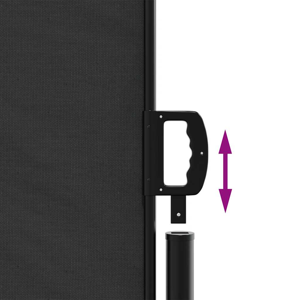 Tenda da Sole Laterale Retrattile Nera 180x500 cm | homemem39