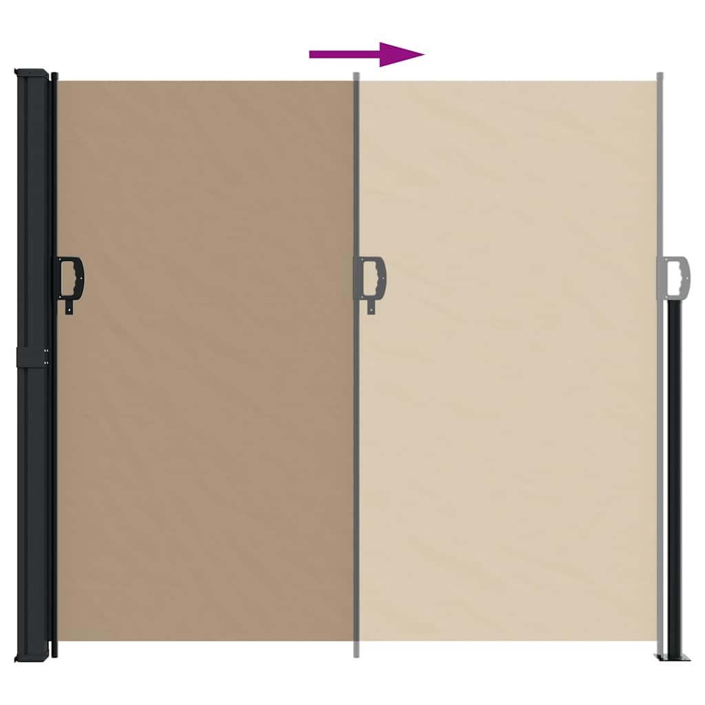 Tenda da Sole Laterale Retrattile Tortora 180x500 cm | homemem39