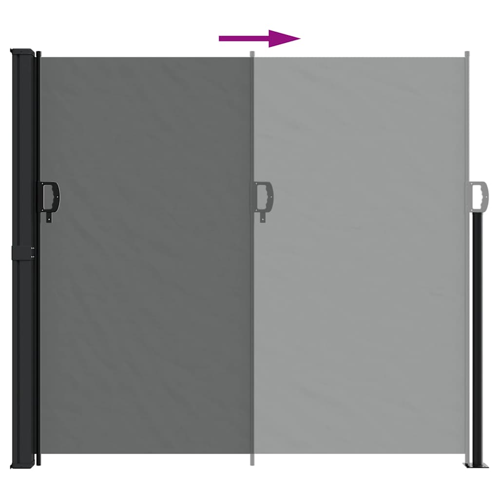 Tenda da Sole Laterale Retrattile Antracite 180x500 cm | homemem39