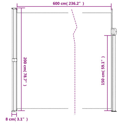 Tenda da Sole Laterale Retrattile Blu 200x600 cm - homemem39