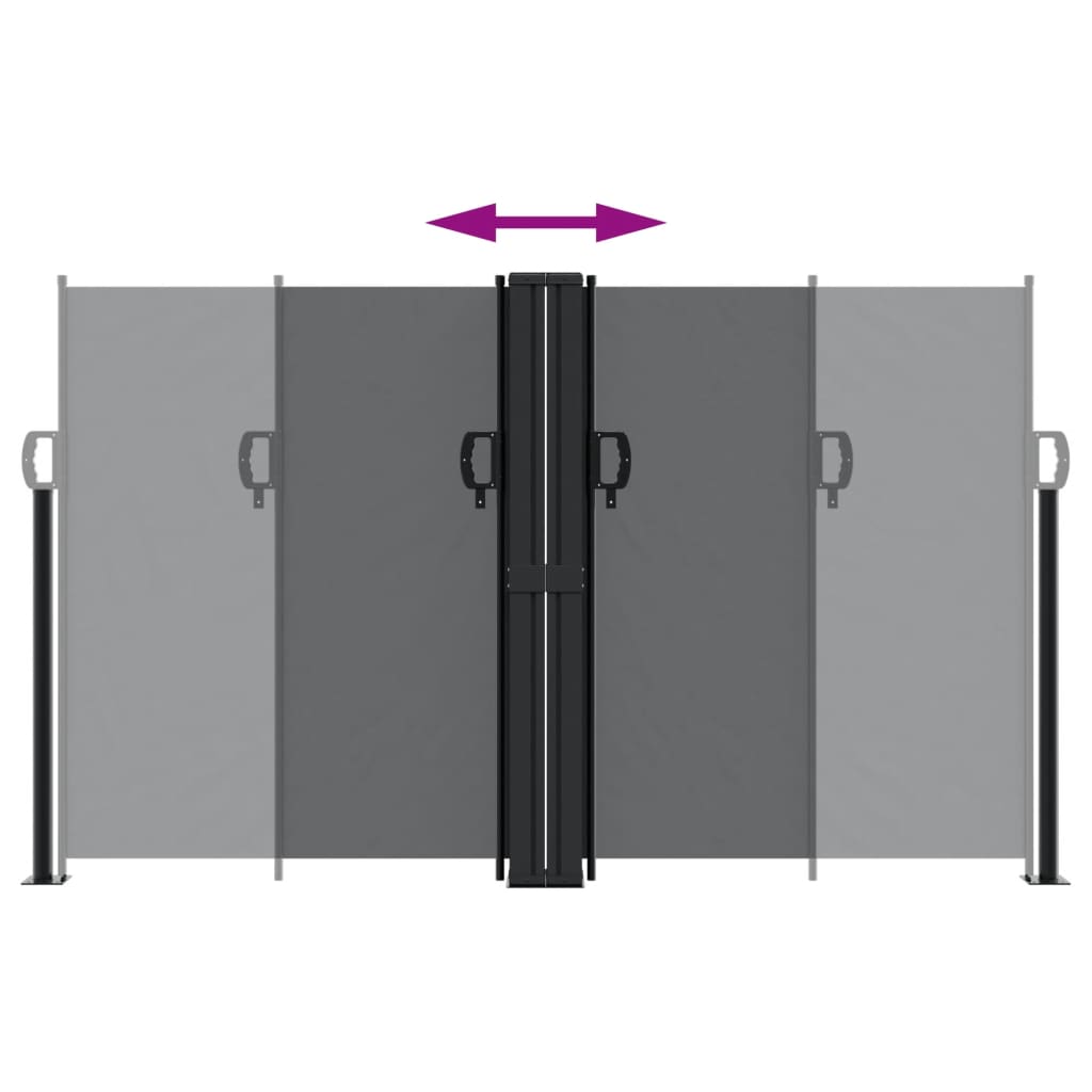 Tenda da Sole Laterale Retrattile Nera 140x600 cm | homemem39