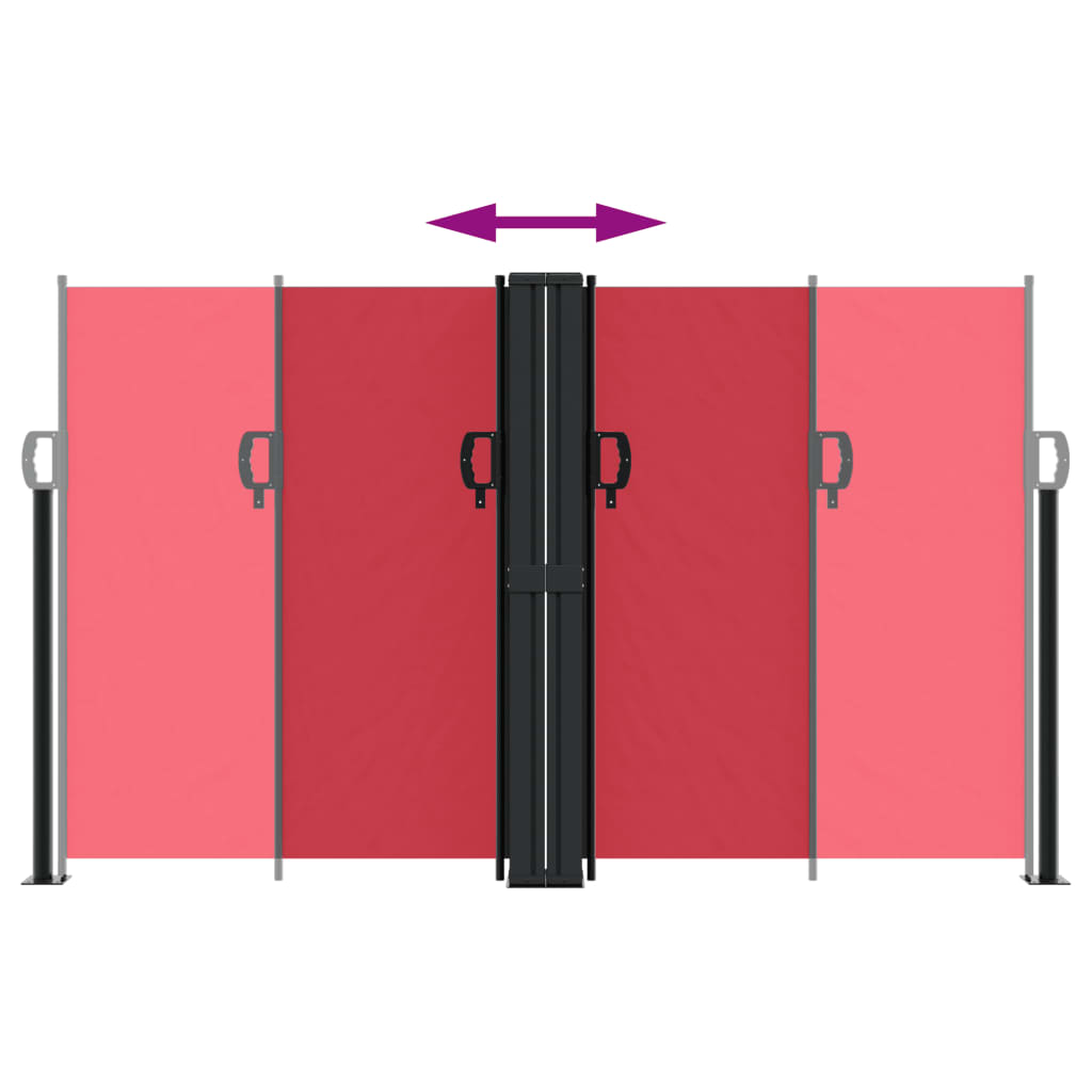 Tenda da Sole Laterale Retrattile Rossa 140x600 cm | homemem39