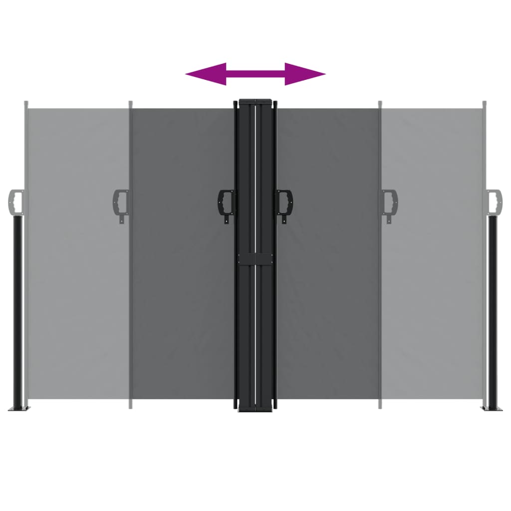 Tenda da Sole Laterale Retrattile Nera 160x600 cm | homemem39