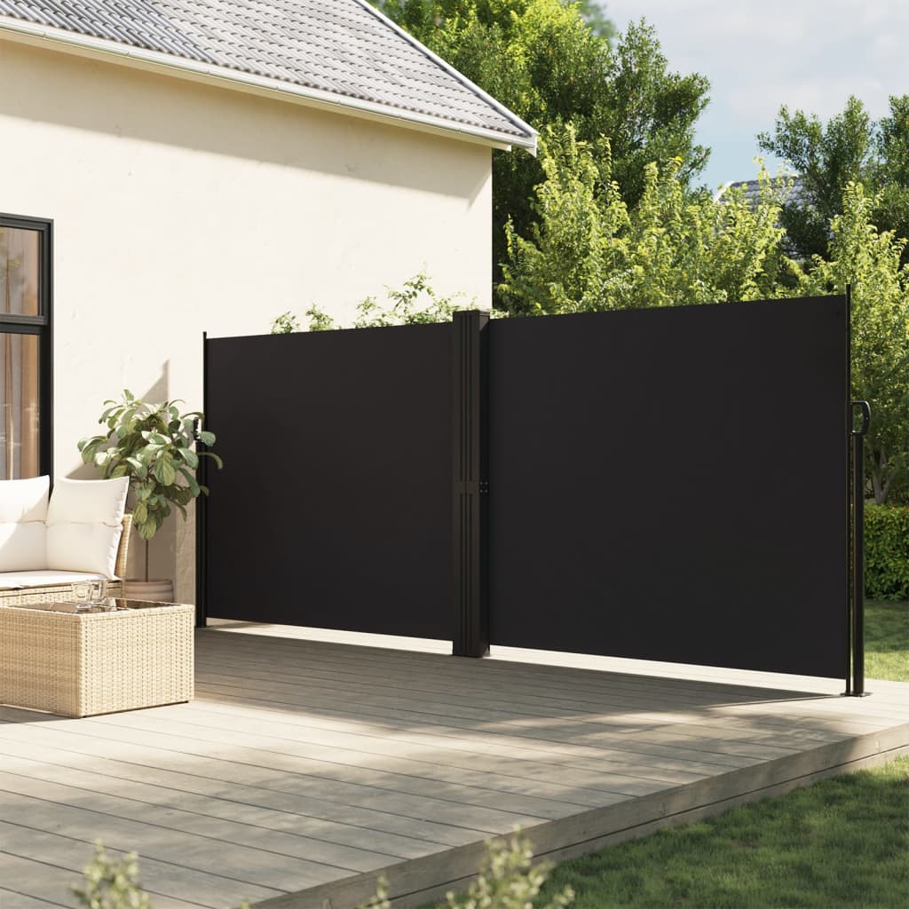 Tenda da Sole Laterale Retrattile Nera 160x600 cm | homemem39