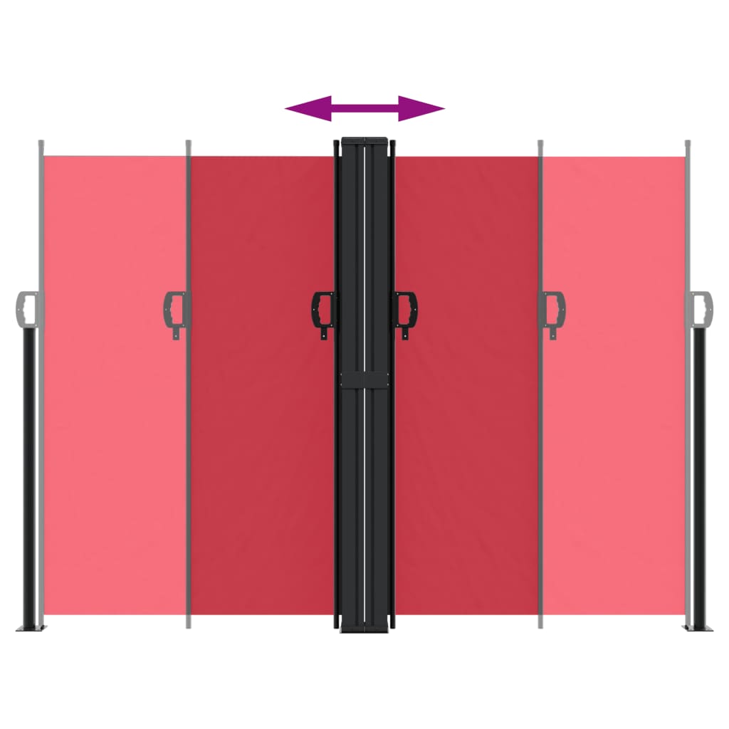 Tenda da Sole Laterale Retrattile Rossa 180x600 cm | homemem39