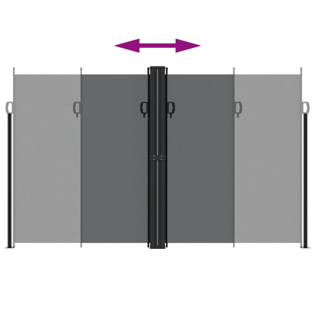 Tenda da Sole Laterale Retrattile Nera 200x600 cm | homemem39