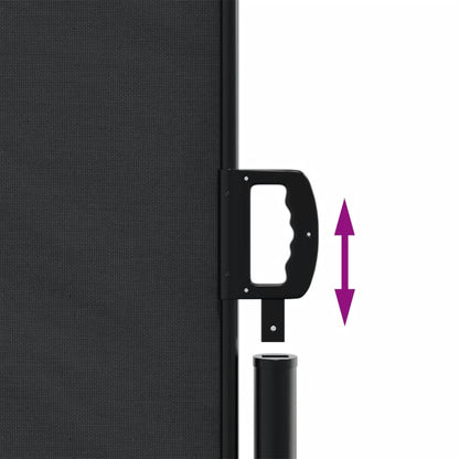 Tenda da Sole Laterale Retrattile Nera 200x600 cm | homemem39