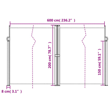 Tenda da Sole Laterale Retrattile Blu 200x600 cm | homemem39