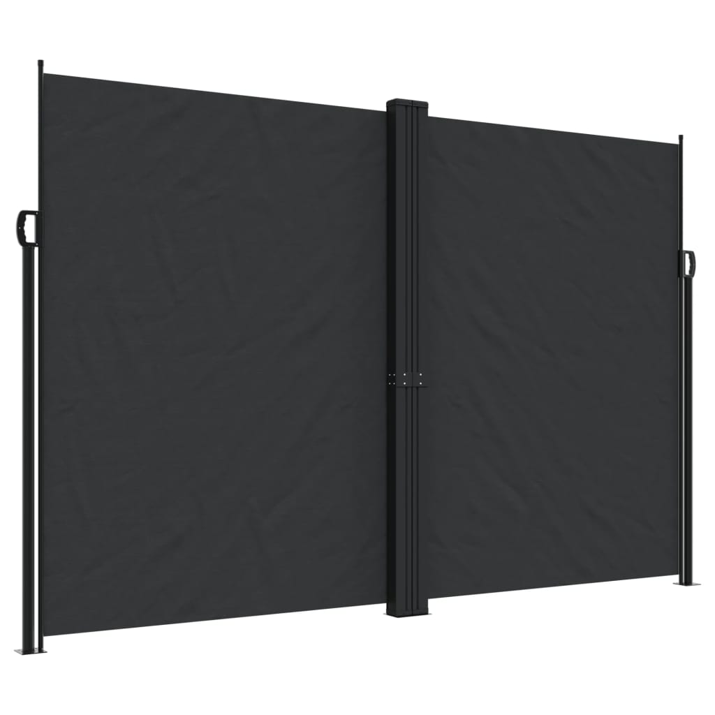 Tenda da Sole Laterale Retrattile Nera 220x600 cm | homemem39