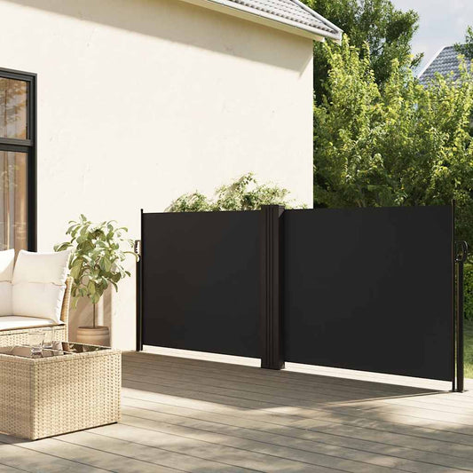 Tenda da Sole Laterale Retrattile Nera 100x1000 cm | homemem39