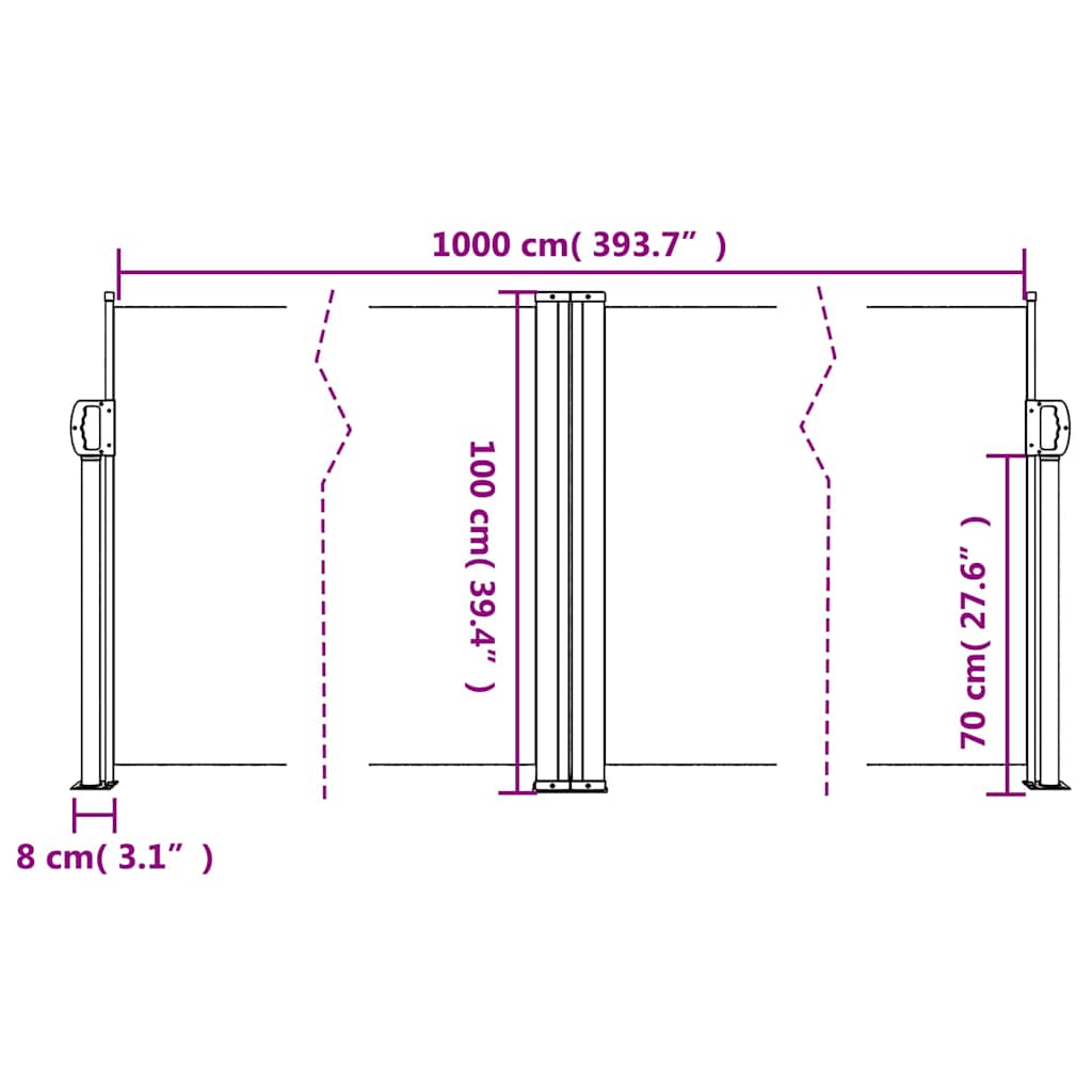 Tenda da Sole Laterale Retrattile Antracite 100x1000 cm | homemem39
