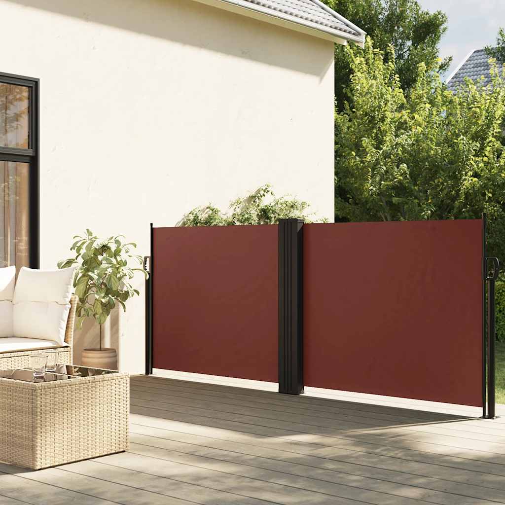 Tenda da Sole Laterale Retrattile Marrone 100x1000 cm