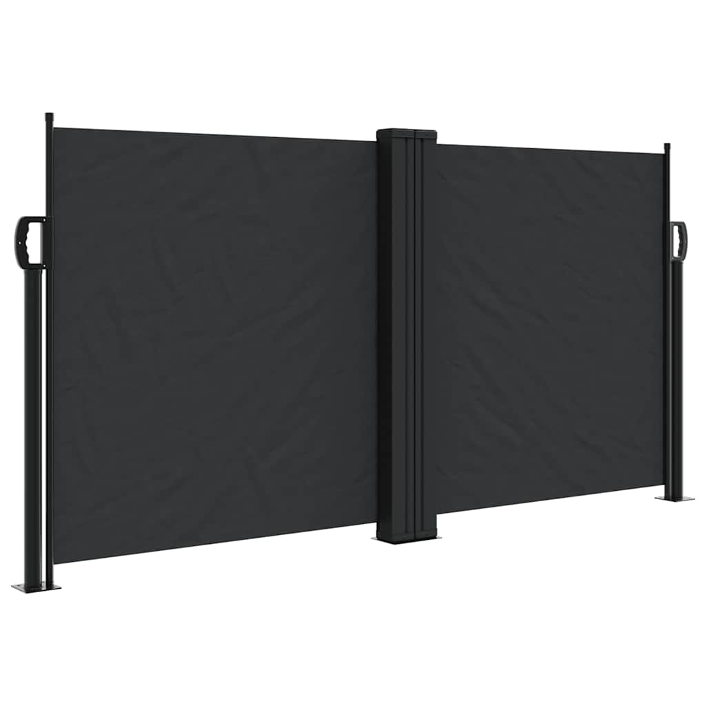 Tenda da Sole Laterale Retrattile Nera 120x1000 cm | homemem39