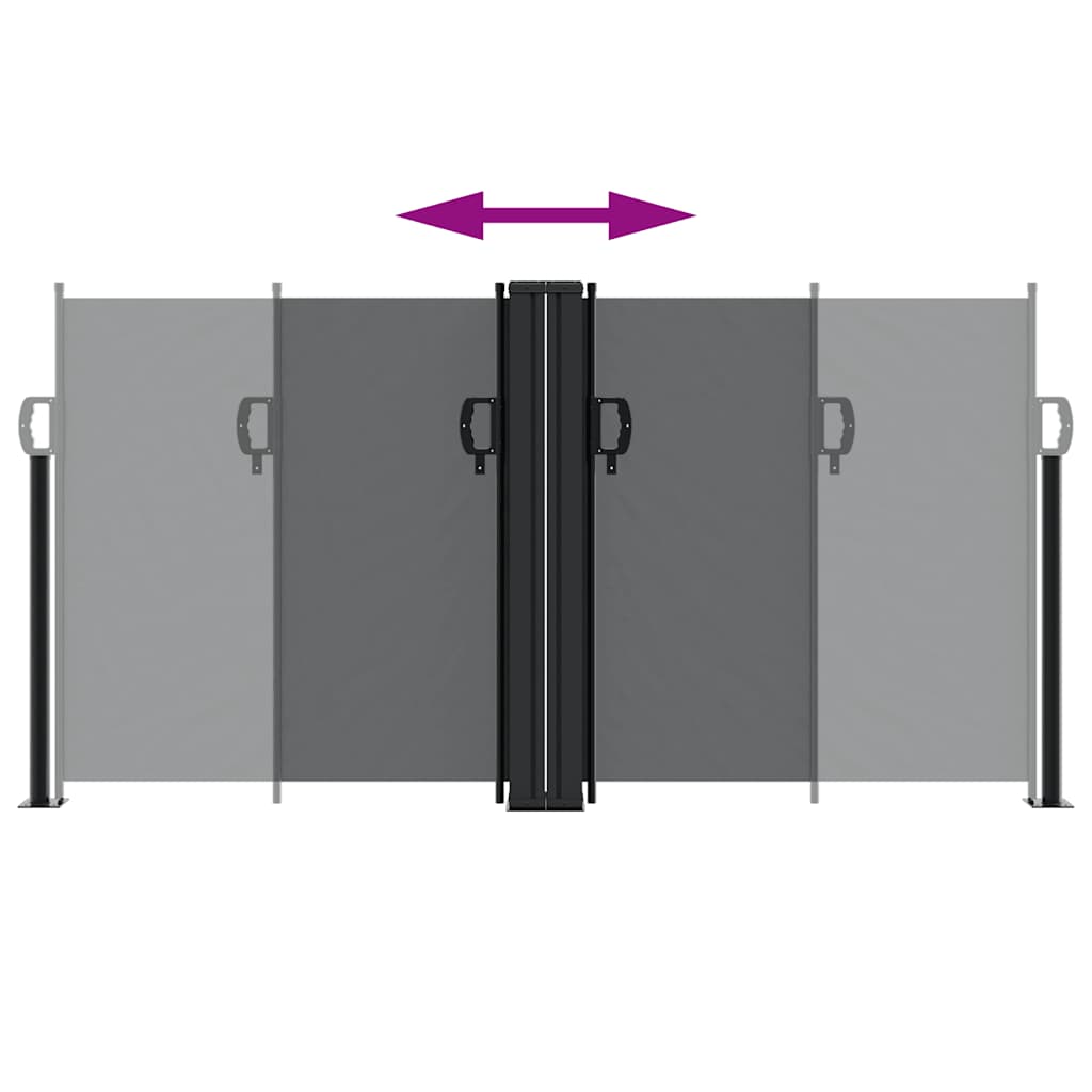Tenda da Sole Laterale Retrattile Nera 120x1000 cm | homemem39