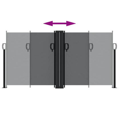 Tenda da Sole Laterale Retrattile Nera 120x1000 cm | homemem39