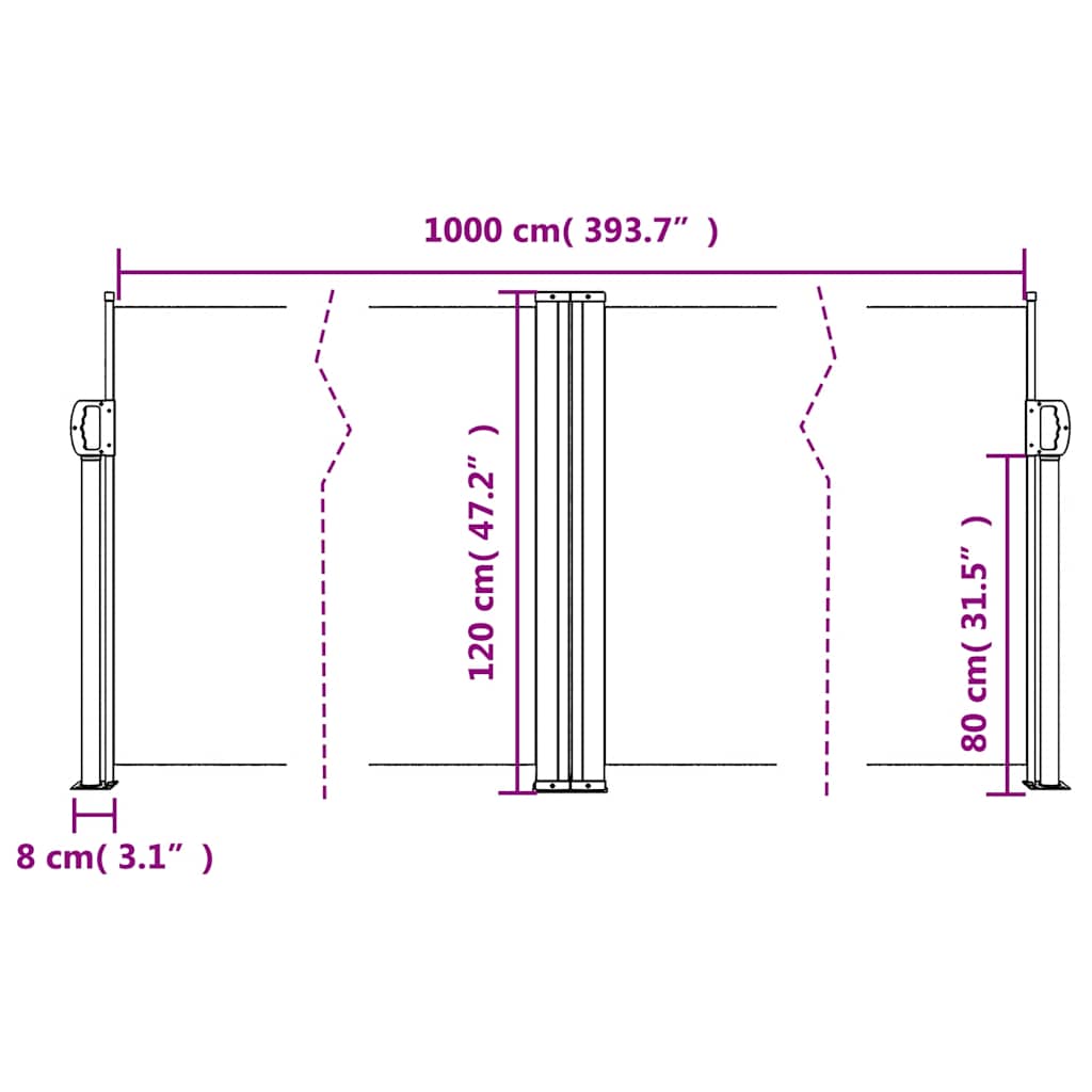Tenda da Sole Laterale Retrattile Blu 120x1000 cm | homemem39