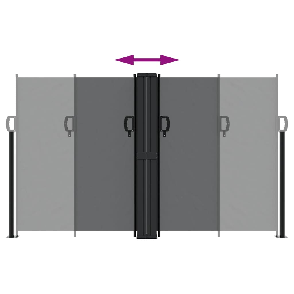 Tenda da Sole Laterale Retrattile Nera 140x1000 cm | homemem39