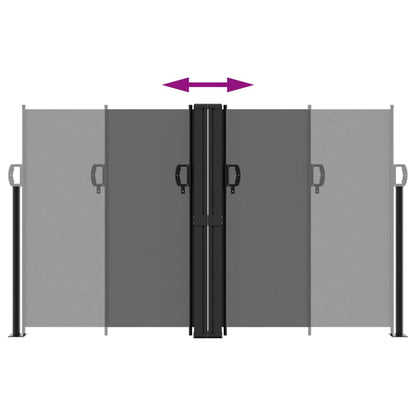 Tenda da Sole Laterale Retrattile Nera 140x1000 cm | homemem39