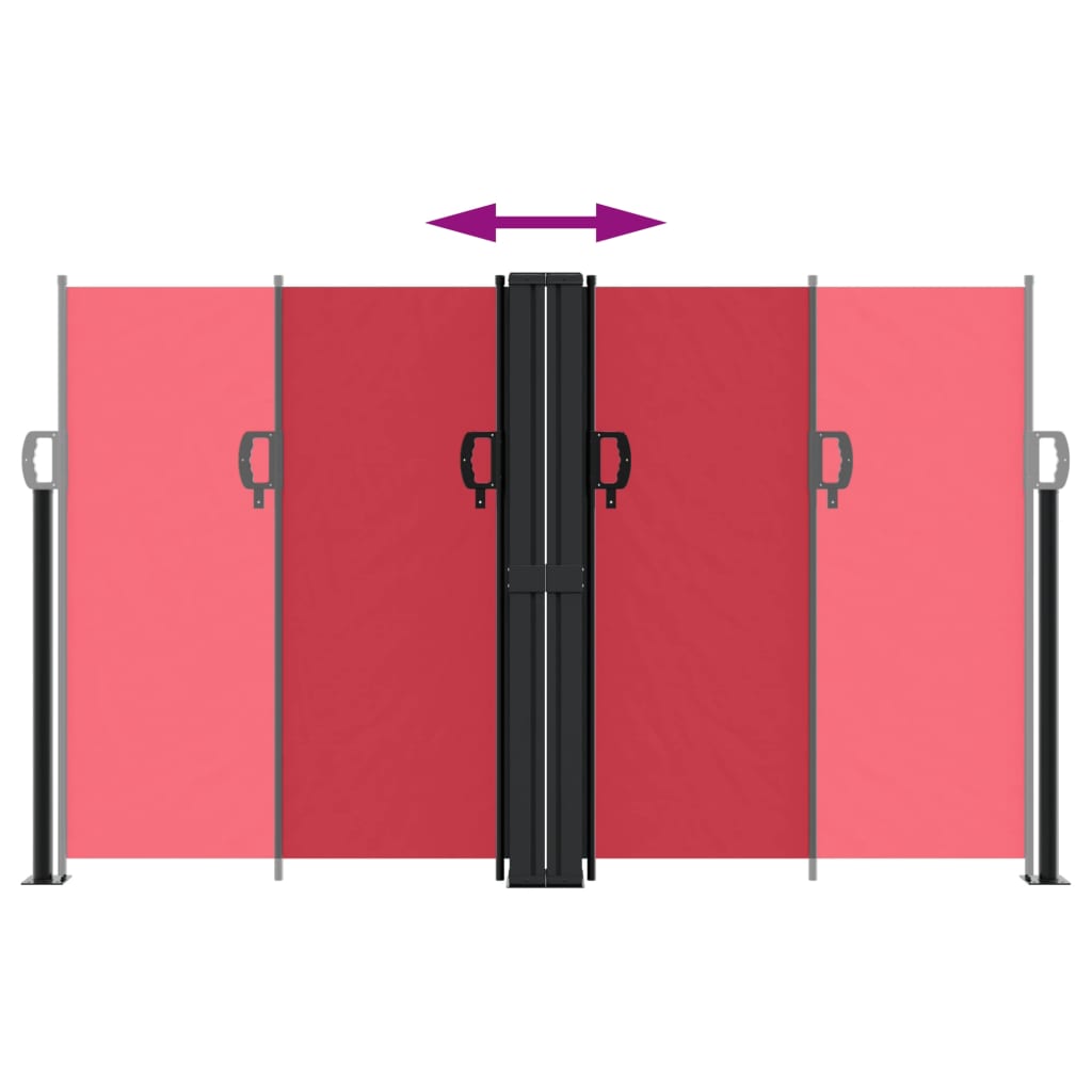 Tenda da Sole Laterale Retrattile Rossa 140x1000 cm | homemem39