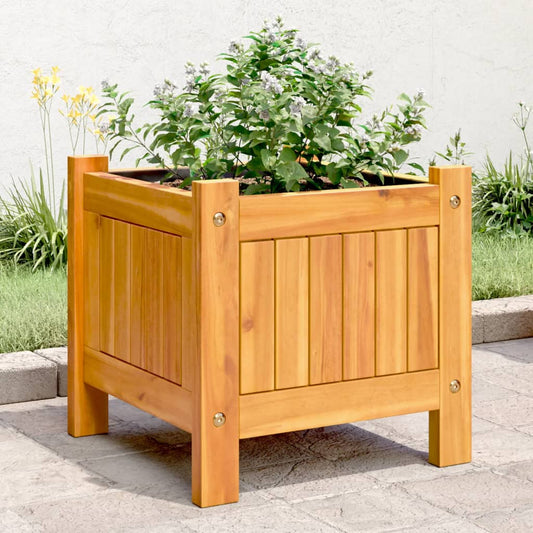 Fioriera Giardino con Rivestimento 31x31x30 cm Massello Acacia - homemem39
