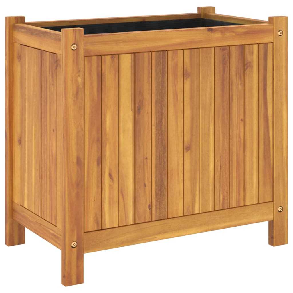 Fioriera Giardino con Rivestimento 54x31x50 cm Massello Acacia | homemem39