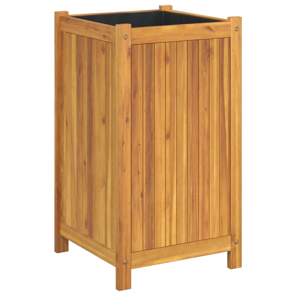 Fioriera Giardino con Rivestimento 42x42x75 cm Massello Acacia | homemem39