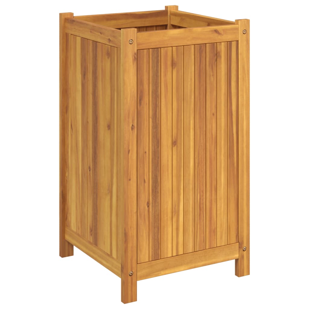 Fioriera Giardino con Rivestimento 42x42x75 cm Massello Acacia | homemem39