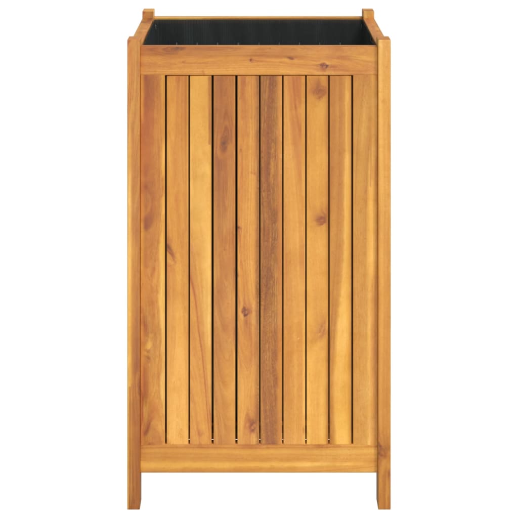 Fioriera Giardino con Rivestimento 42x42x75 cm Massello Acacia | homemem39