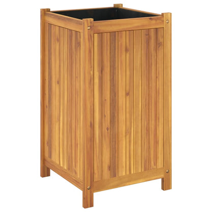 Fioriera Giardino con Rivestimento 42x42x75 cm Massello Acacia | homemem39
