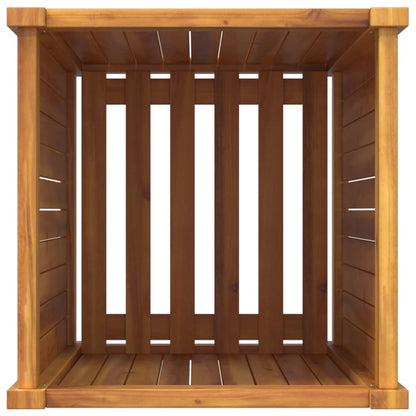 Fioriera Giardino con Rivestimento 42x42x75 cm Massello Acacia - homemem39