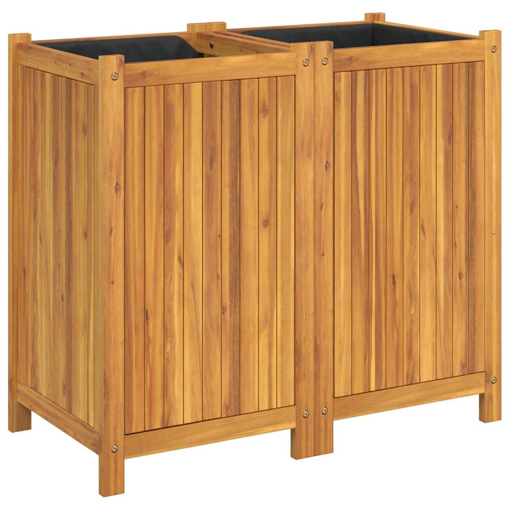 Fioriera Giardino con Rivestimento 84x42x75 cm Massello Acacia | homemem39