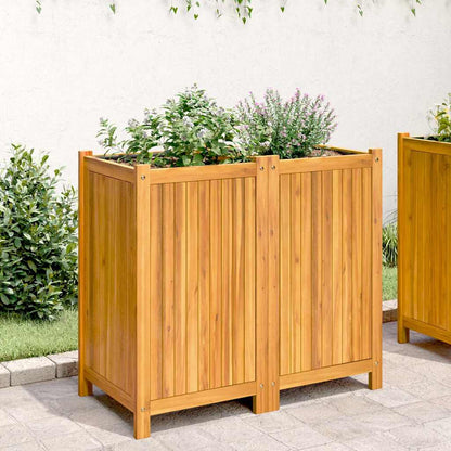 Fioriera Giardino con Rivestimento 84x42x75 cm Massello Acacia | homemem39
