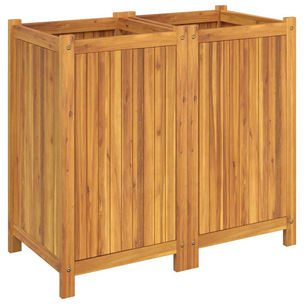Fioriera Giardino con Rivestimento 84x42x75 cm Massello Acacia | homemem39