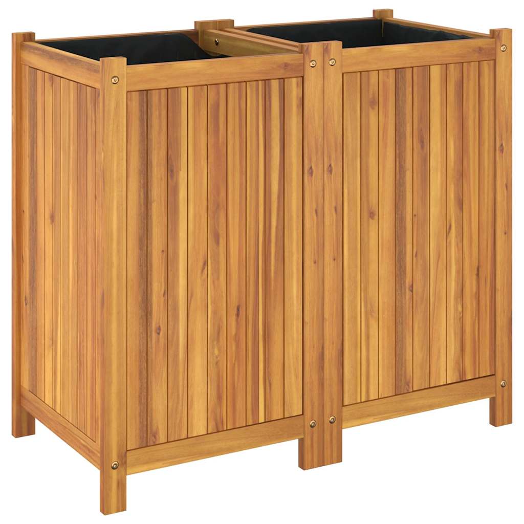 Fioriera Giardino con Rivestimento 84x42x75 cm Massello Acacia | homemem39
