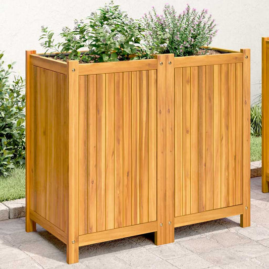 Fioriera Giardino con Rivestimento 84x42x75 cm Massello Acacia | homemem39