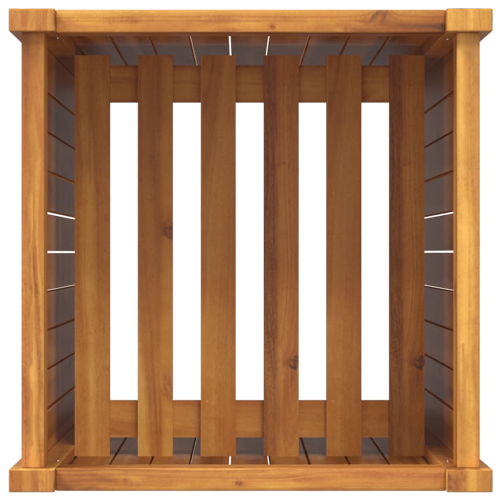 Fioriera Giardino con Rivestimento 42x42x100 cm Massello Acacia