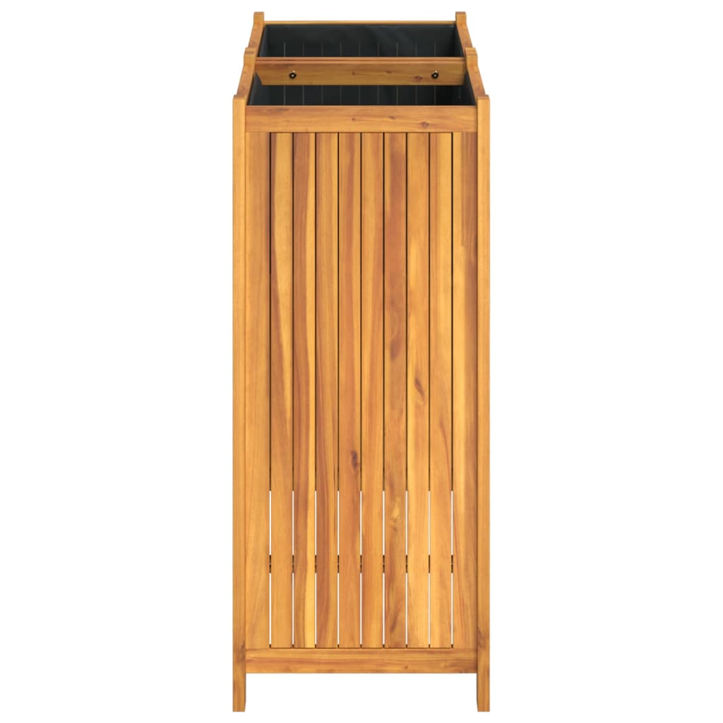 Fioriera Giardino con Rivestimento 84x42x100 cm Massello Acacia | homemem39