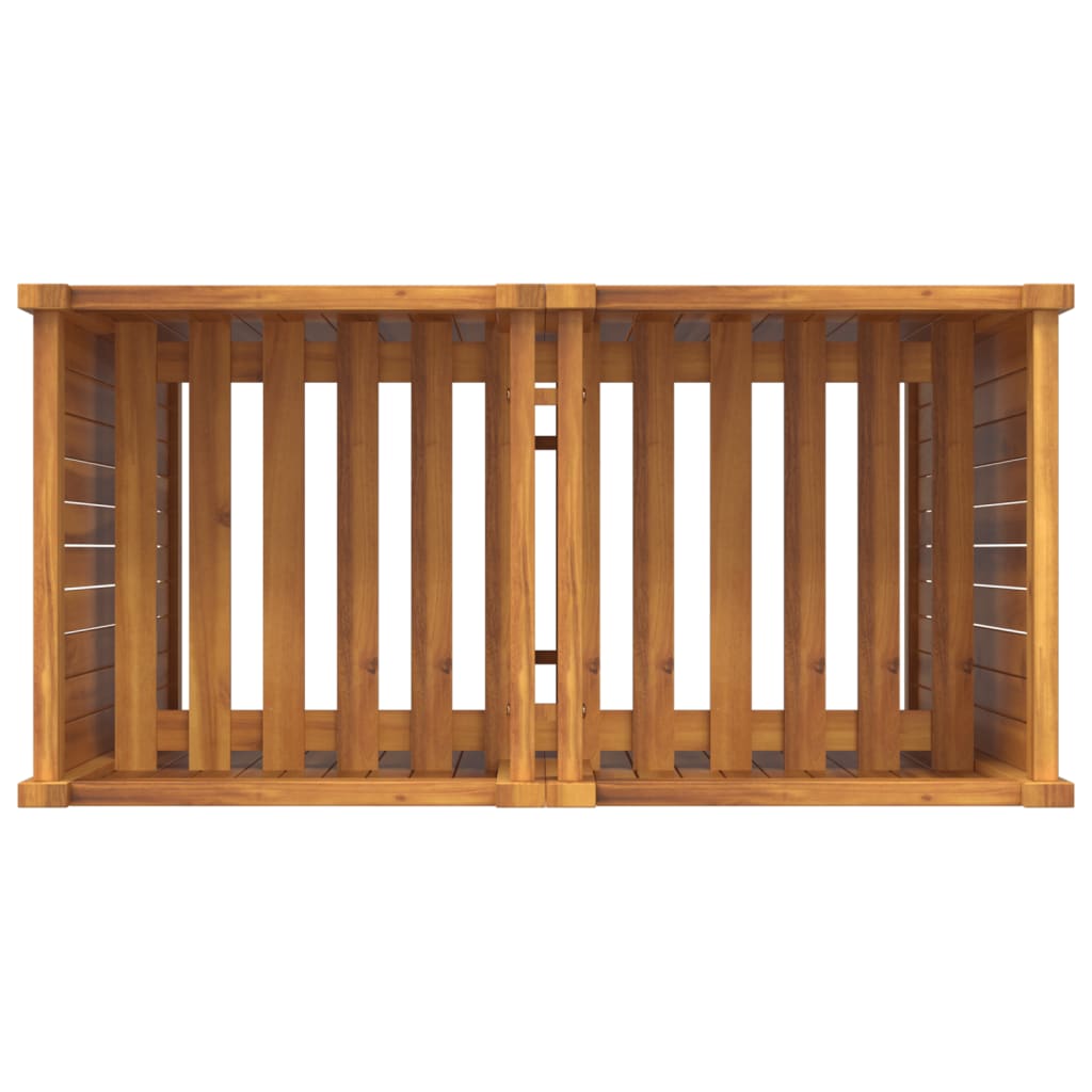 Fioriera Giardino con Rivestimento 84x42x100 cm Massello Acacia | homemem39