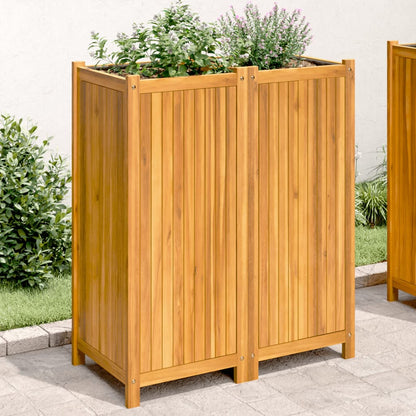 Fioriera Giardino con Rivestimento 84x42x100 cm Massello Acacia | homemem39