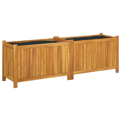 Fioriera Giardino con Rivestimento 153x38,5x50 Massello Acacia | homemem39