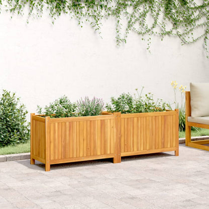 Fioriera Giardino con Rivestimento 153x38,5x50 Massello Acacia | homemem39