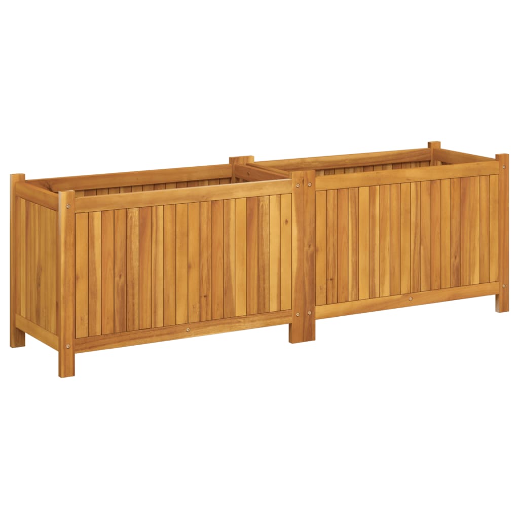 Fioriera Giardino con Rivestimento 153x38,5x50 Massello Acacia | homemem39